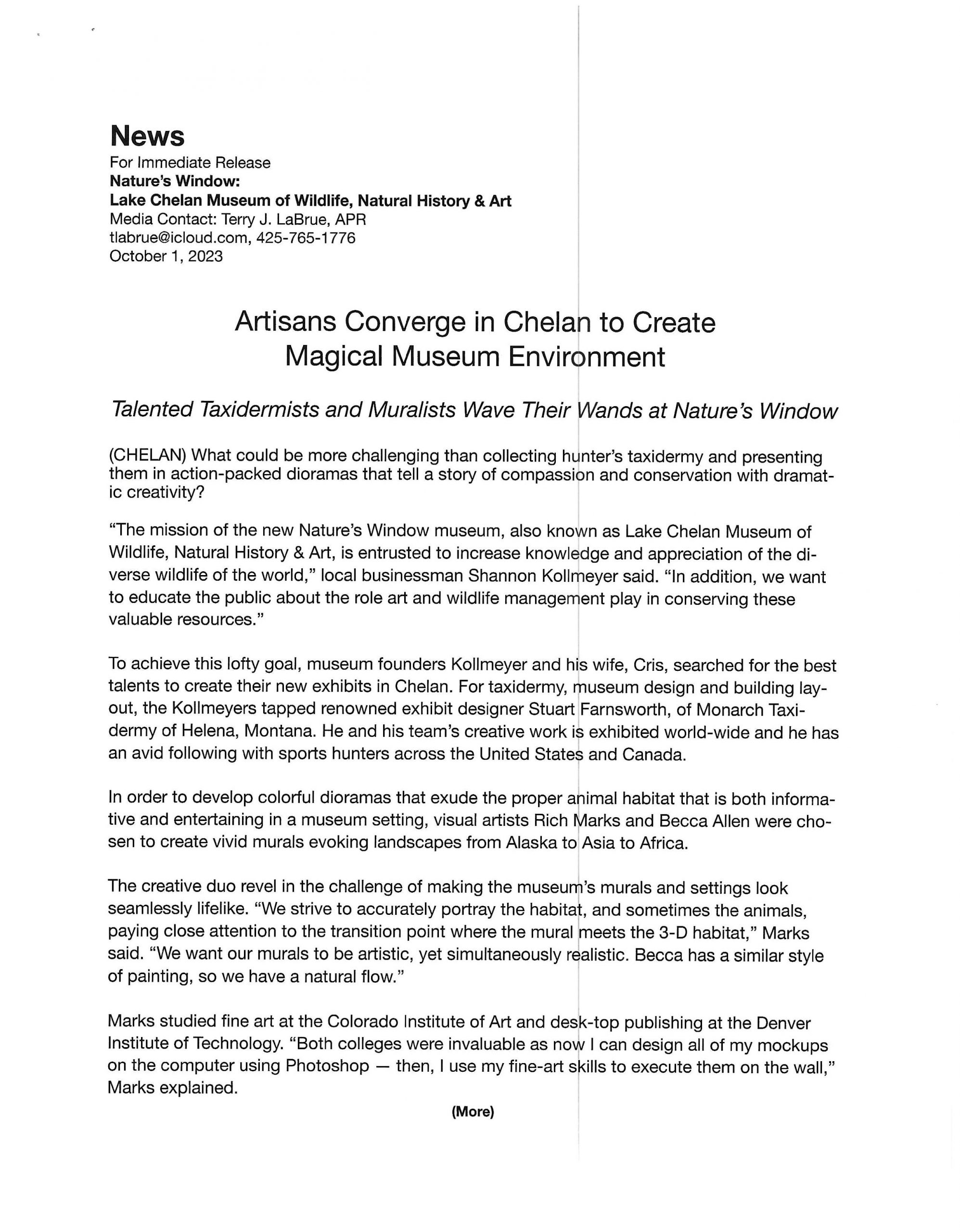 New Wildlife Museum_Artisans Converge in Chelan-Inaugural Art Exhibit at Natures Window_page-0005