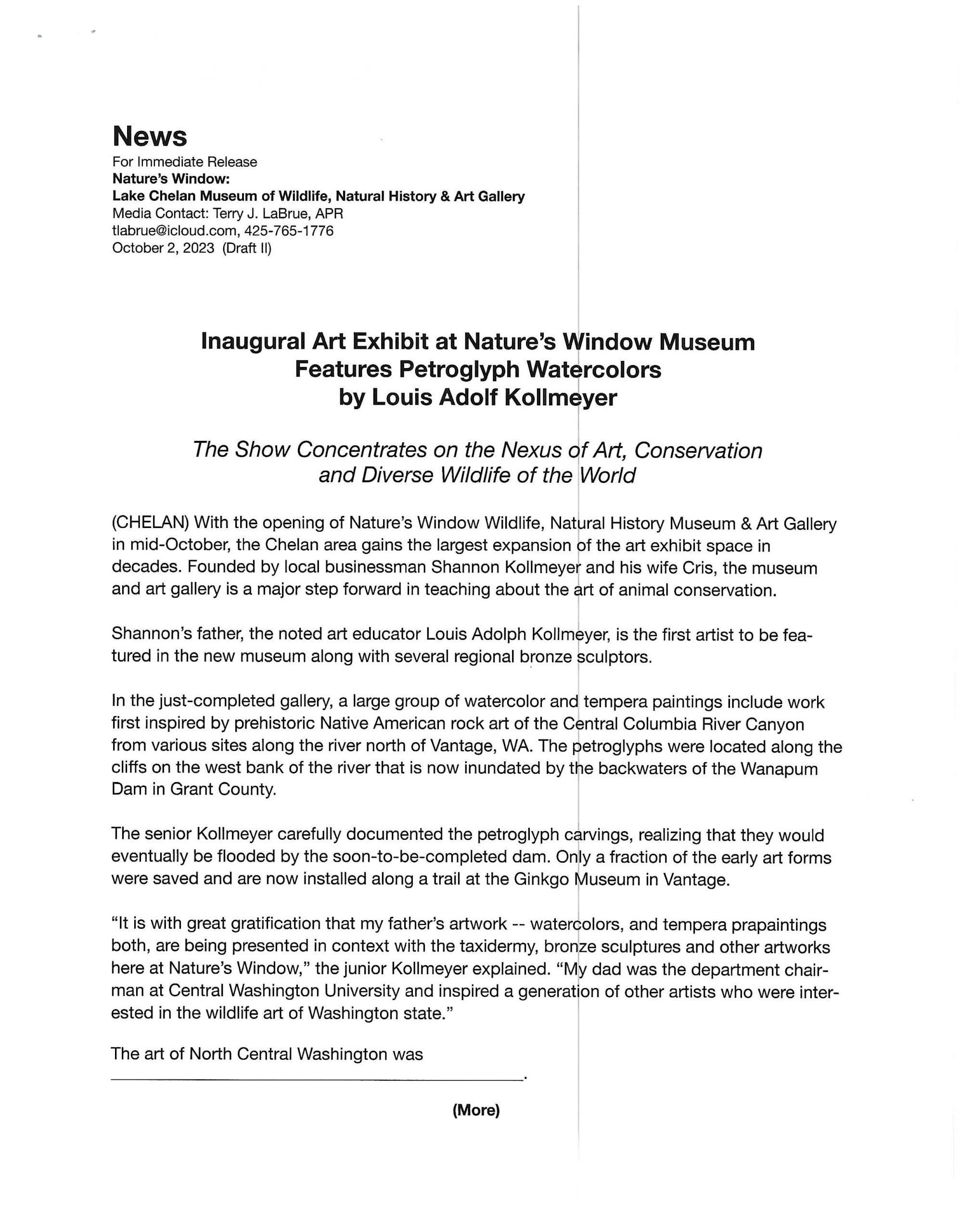 New Wildlife Museum_Artisans Converge in Chelan-Inaugural Art Exhibit at Natures Window_page-0007